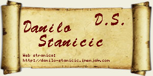 Danilo Staničić vizit kartica